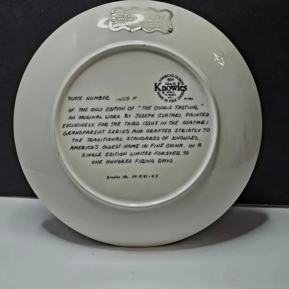 Knowles The Cookie Tasting Joseph Csatari Grandparent Plate 1982 USA